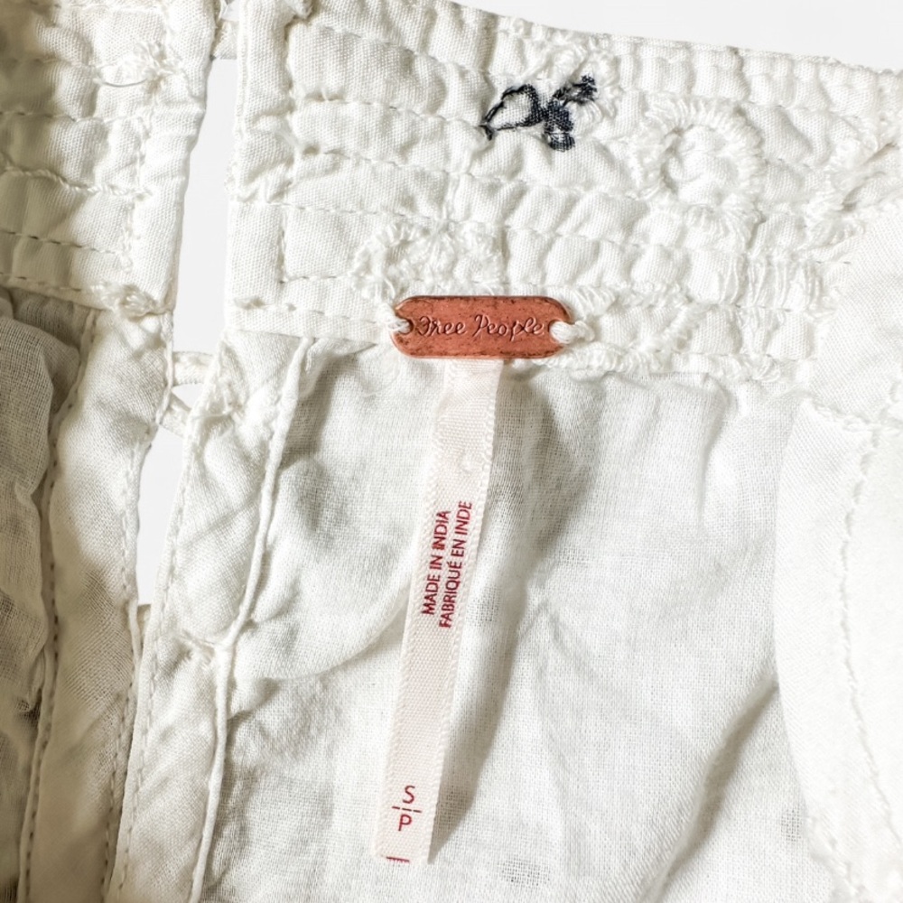 FREE PEOPLE Primavera Eyelet Tie Midi Dress - White Women’s - Size Small - Picture 7 of 16